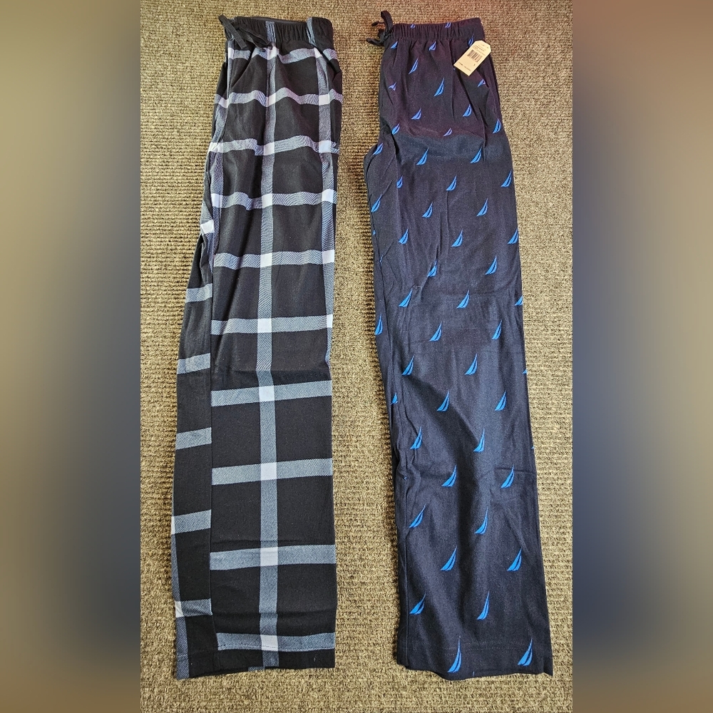 Nautica Navy Blue Sailboat Print Pants Sleepwear Lounge NWOT SZ Small Men/women